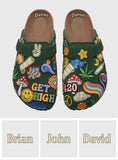 Green Buds Aesthetic - Personalized Weed Clogs With Arch Support