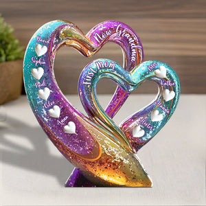 First Mom Now Grandma - Personalized Grandma Custom Shaped Acrylic Plaque