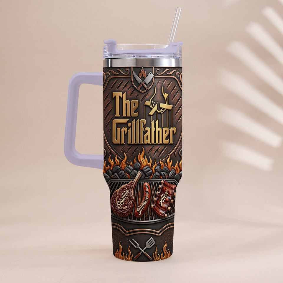 The Grillfather - Personalized Father Tumbler With Handle