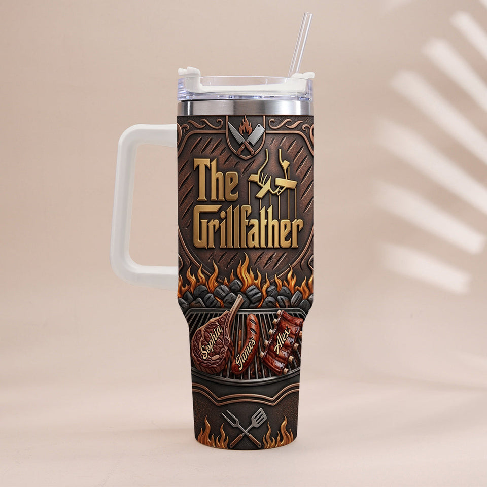 The Grillfather - Personalized Father Tumbler With Handle