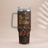 The Grillfather - Personalized Father Tumbler With Handle
