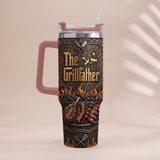 The Grillfather - Personalized Father Tumbler With Handle
