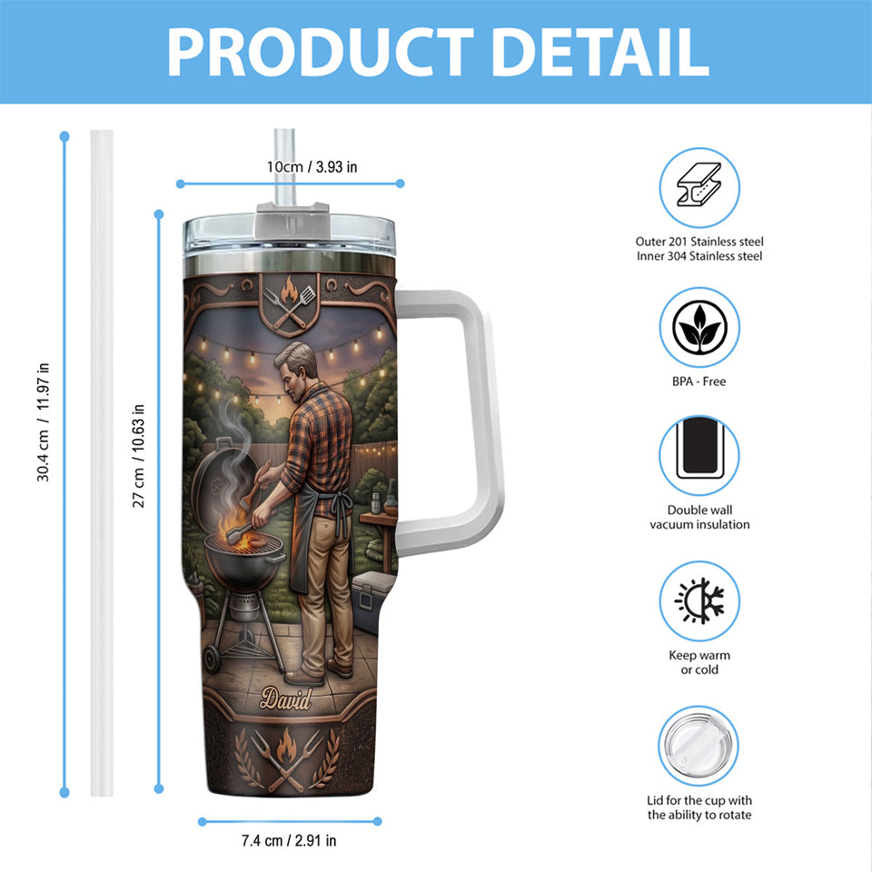 The Grillfather - Personalized Father Tumbler With Handle