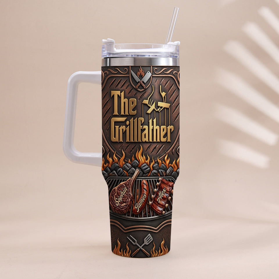 The Grillfather - Personalized Father Tumbler With Handle
