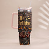 The Grillfather - Personalized Father Tumbler With Handle