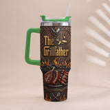 The Grillfather - Personalized Father Tumbler With Handle