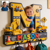 Alphabet Letter & Custom Photo And Theme - Personalized Kid Custom Shaped Hanging Rack