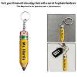 Pencil-Shaped Teacher Gift - Personalized Teacher Ornament