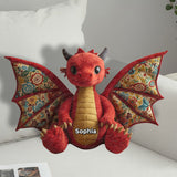 Dragon Quilt - Personalized Dragon Faux Fur Shaped Pillow