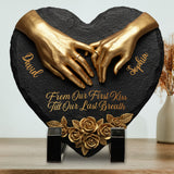 From Our First Kiss Till Our Last Breath - Personalized Couple Heart Shaped Stone