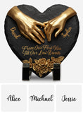 From Our First Kiss Till Our Last Breath - Personalized Couple Heart Shaped Stone