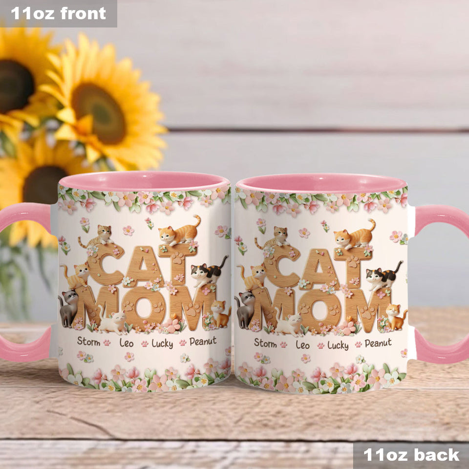 Cat Mom - Personalized Cat Accent Mug