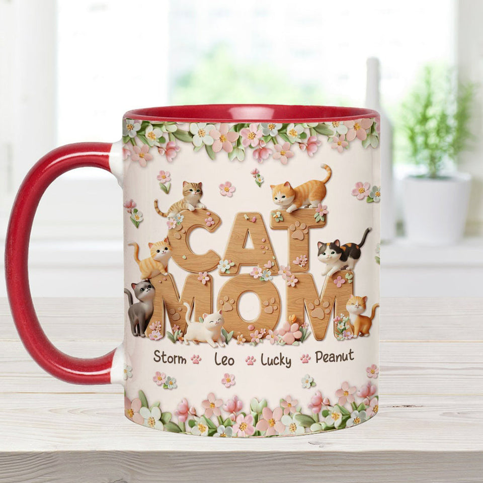 Cat Mom - Personalized Cat Accent Mug