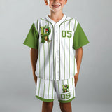 Cute Dinosaur Alphabet Set For Kid - Personalized Kid Jersey Shirt & Shorts