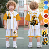 Cute Truck Alphabet Set For Kid - Personalized Kid Jersey Shirt & Shorts