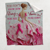 You Are Strong - Personalized Breast Cancer Awareness Blanket