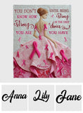 You Are Strong - Personalized Breast Cancer Awareness Blanket