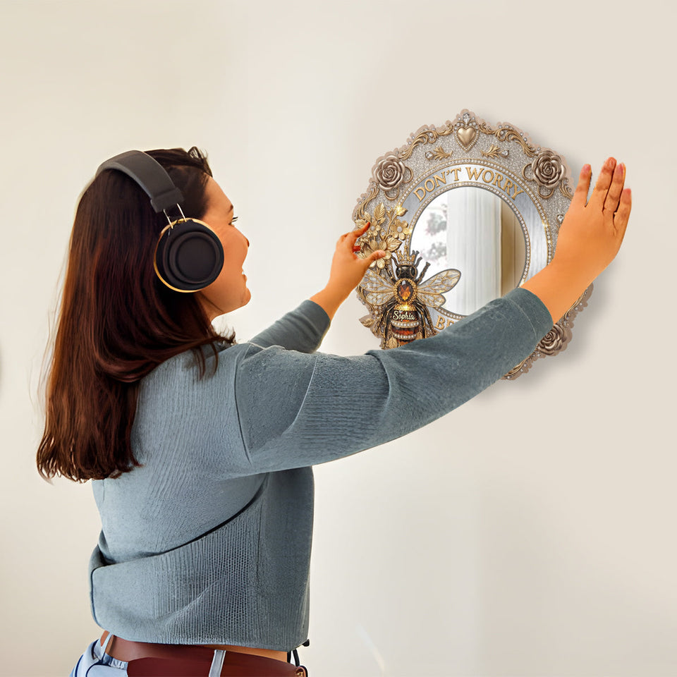 Bee Happy - Personalized Bee Wall Hanging Mirror