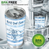 Best Dad Ever Fist Bump Retro Stripes - Personalized Father Tumbler