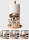Custom Any Photo Reading Newspaper - Personalized Dog Paper Towel Stand