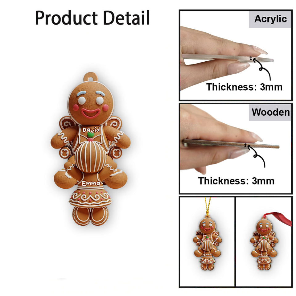 Funny Couple Gingerbread - Personalized Couple Ornament