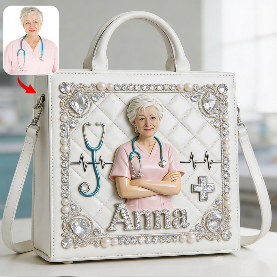 Radiant Nurse Luxe Handbag - Personalized Nurse Leather Handbag