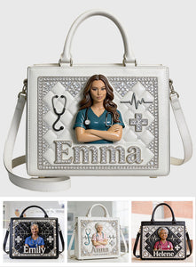 Radiant Nurse Luxe Handbag - Personalized Nurse Leather Handbag