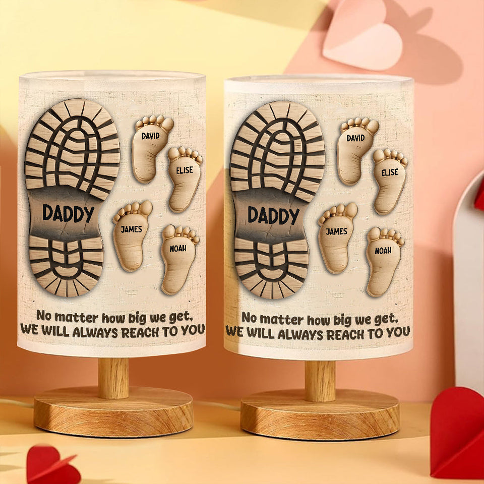 Your Footsteps Led Our Way - Personalized Father Table Lamp with Wood Base