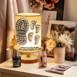 Your Footsteps Led Our Way - Personalized Father Table Lamp with Wood Base