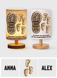 Your Footsteps Led Our Way - Personalized Father Table Lamp with Wood Base