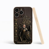 Put On The Full Amor Of God, Gift for Christians - Personalized Christian 3D Embossed Leather Phone Case