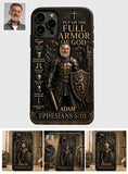 Put On The Full Amor Of God, Gift for Christians - Personalized Christian 3D Embossed Leather Phone Case