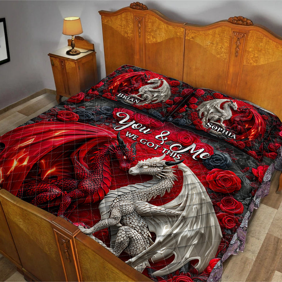 You & Me We Got This - Personalized Couple Quilt Set