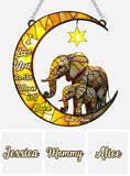 I Love You To The Moon And Back - Personalized Mother Window Hanging Suncatcher Ornament