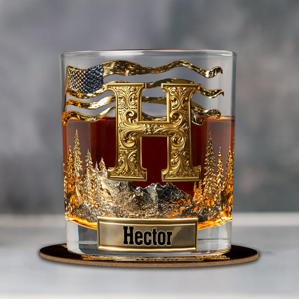 Alphabet Initial For Whiskey, Bourbon... Lovers - Personalized Whisky Whiskey Glass