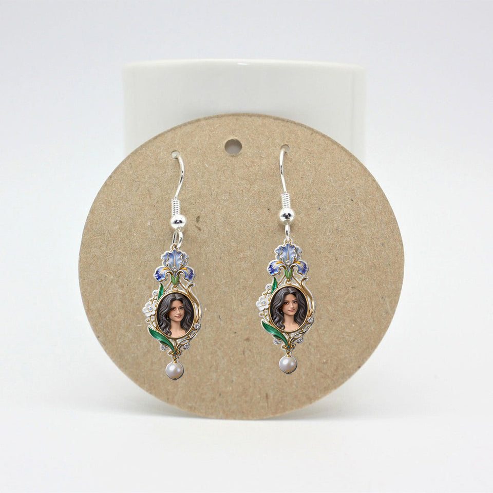 Custom Birthmonth Flower Earrings, Gift For Her, Mother's Day Gift - Personalized Birth Month Flower Earrings