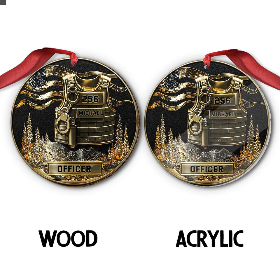 Serve And Protect, Merry Christmas 2025 - Personalized Police Officer Ornament