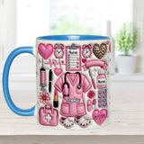 Love Being A Nurse - Personalized Nurse Set Accent Mug with Acrylic Stirrers
