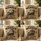 Funny Dad Grandpa Gift, Just Resting My Eyes - Personalized Grandpa Premium Faux Fur Pillow