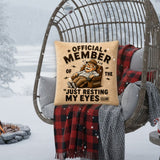 Funny Dad Grandpa Gift, Just Resting My Eyes - Personalized Grandpa Premium Faux Fur Pillow