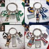 Volleyball Gift - Personalized Volleyball Premium Keychain With Charms