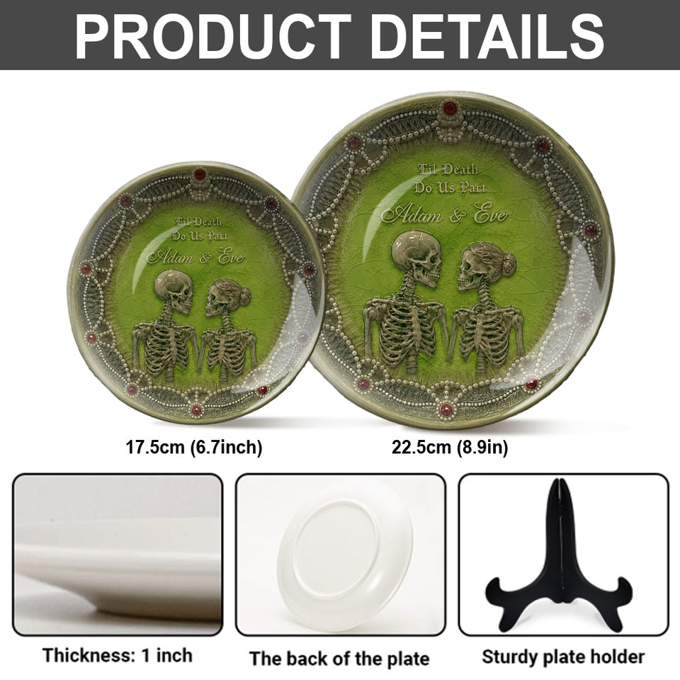 Til Death Do Us Part - Personalized Couple Ceramic Round Plate