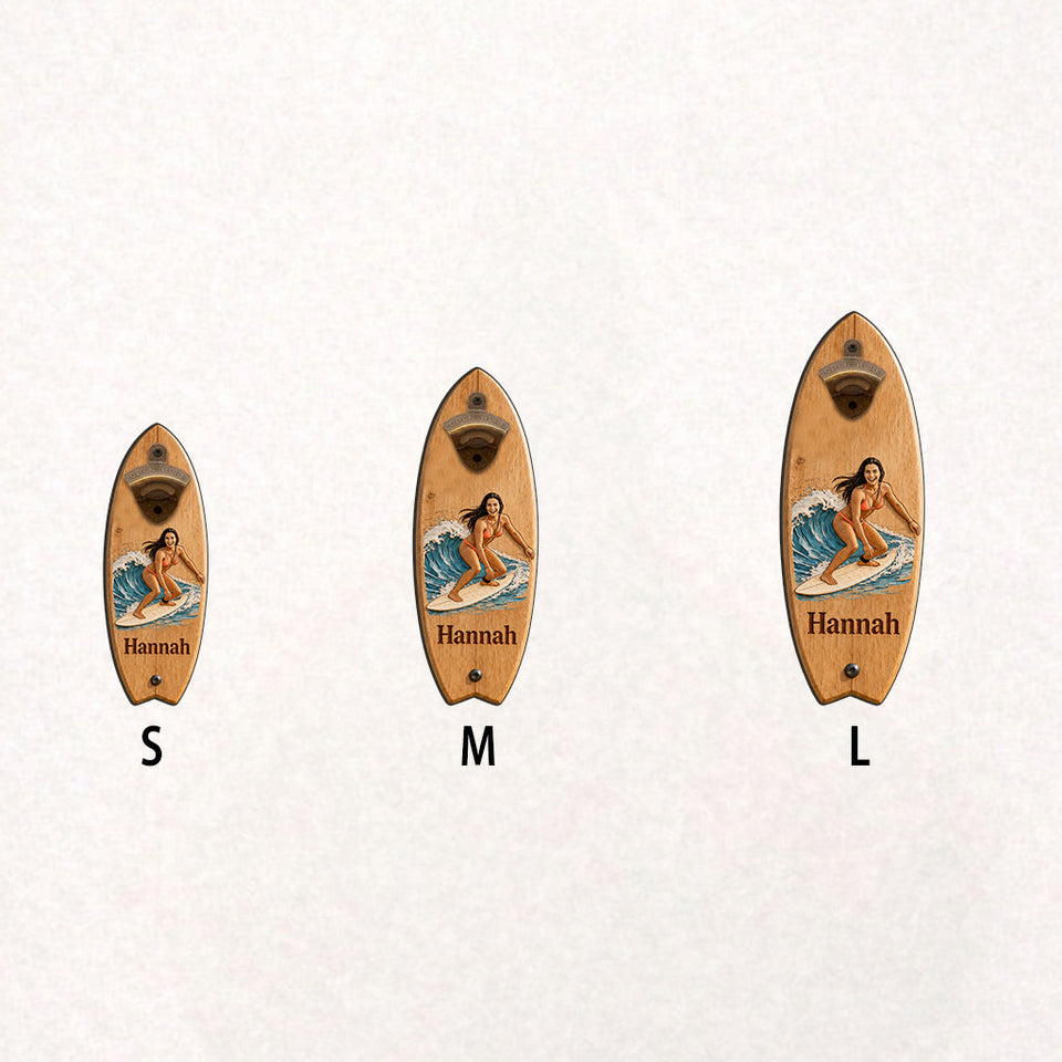 Beach Lover - Personalized Surfing Wall Bottle Opener