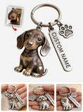 Custom Pet Keychain From Any Photo - Personalized Dog Keychain With Charms