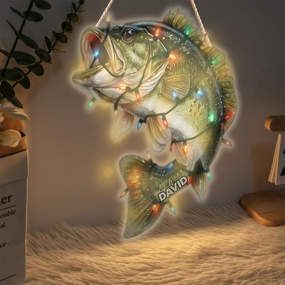 Love Fishing - Personalized Fishing LED Light Acrylic Sign