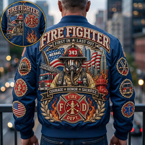 Fire Dept - Personalized Firefighter Bomber Jacket