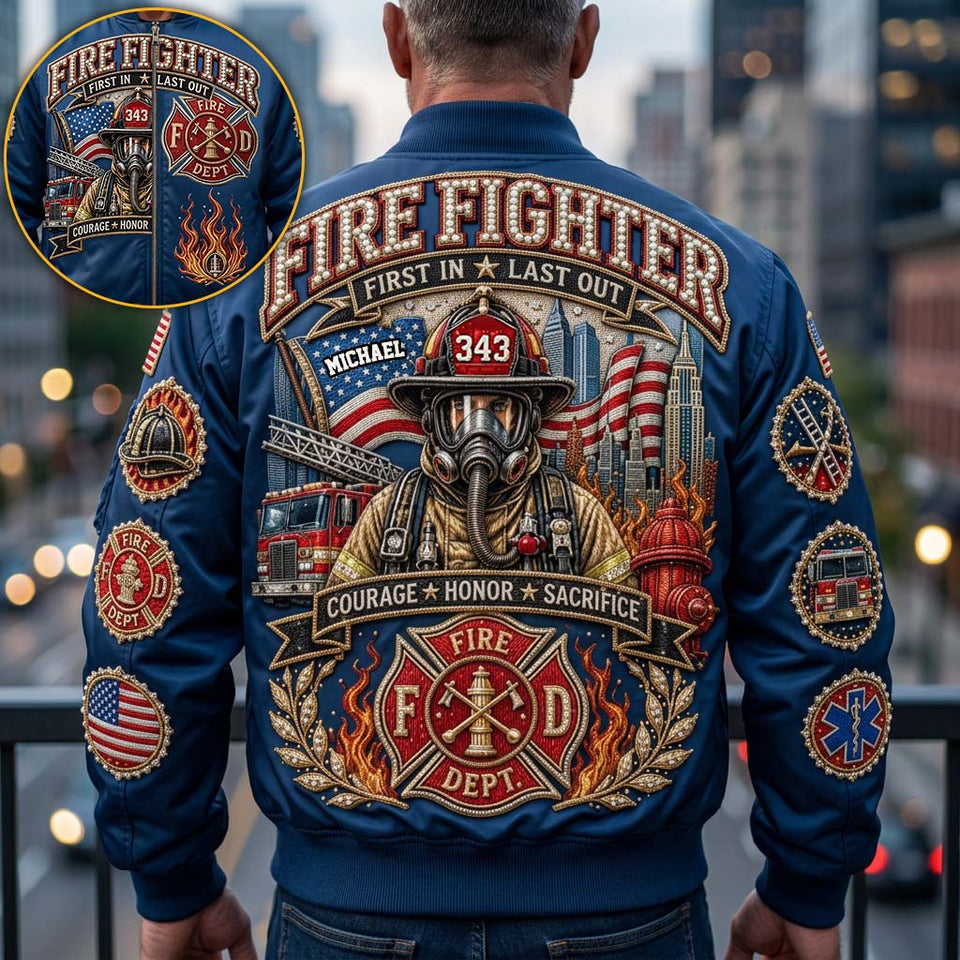 Fire Dept - Personalized Firefighter Bomber Jacket