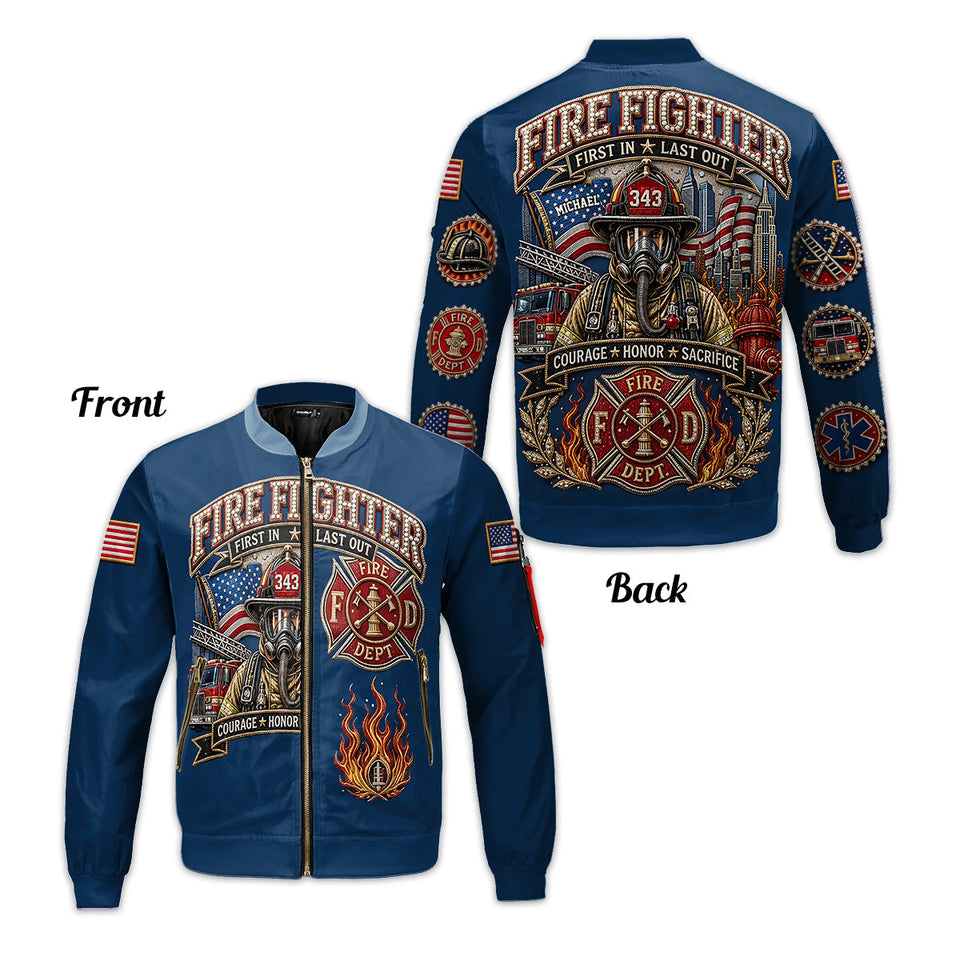 Fire Dept - Personalized Firefighter Bomber Jacket