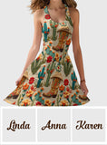 Cactus Cowgirl - Personalized Cowgirl Sleeveless Dress