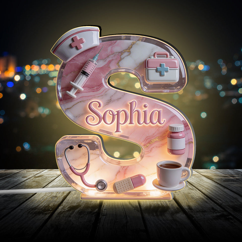 Medical Worker Alphabet - Personalized Nurse Acrylic LED Night Light